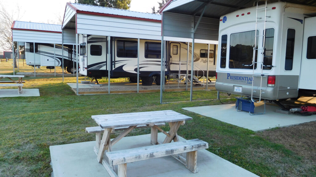 We offer various sizes of sites to fit virtually any RV. Some are even covered.